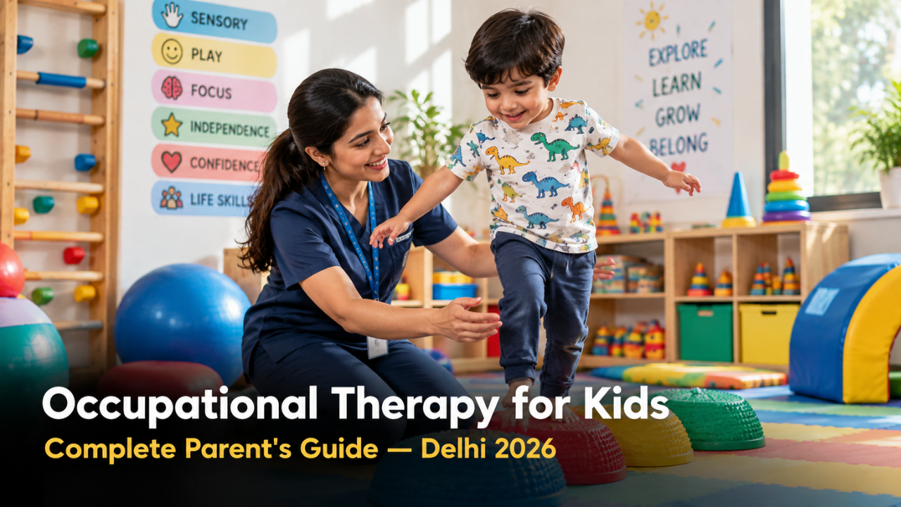 Occupational therapy for children in Delhi – banner for DevineCare's pediatric OT parent's guide