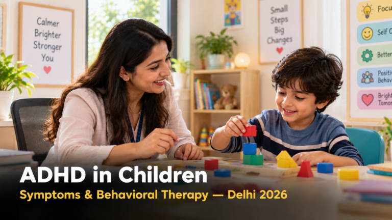 ADHD behavioral therapy for children in Delhi – banner for DevineCare's child psychology blog